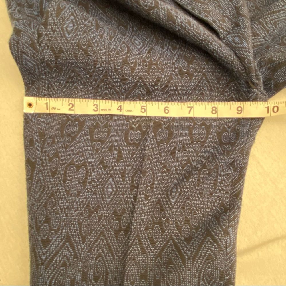 Zara Damask Print Slim Ankle Pants Blue Black Jacquard XS - Picture 11 of 12